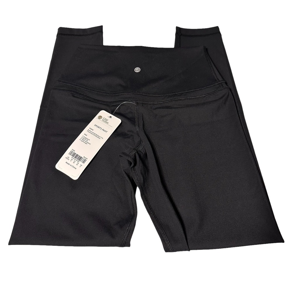 CRZ Yoga Buttery Soft Nakedfeel Double Waistseam Black Yoga Leggings XS - Picture 6 of 9